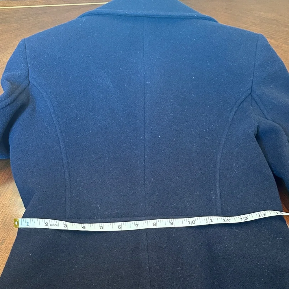 Love Moschino Navy Wool Coat – Classic Tailored Designer Style Size S - Picture 10 of 14